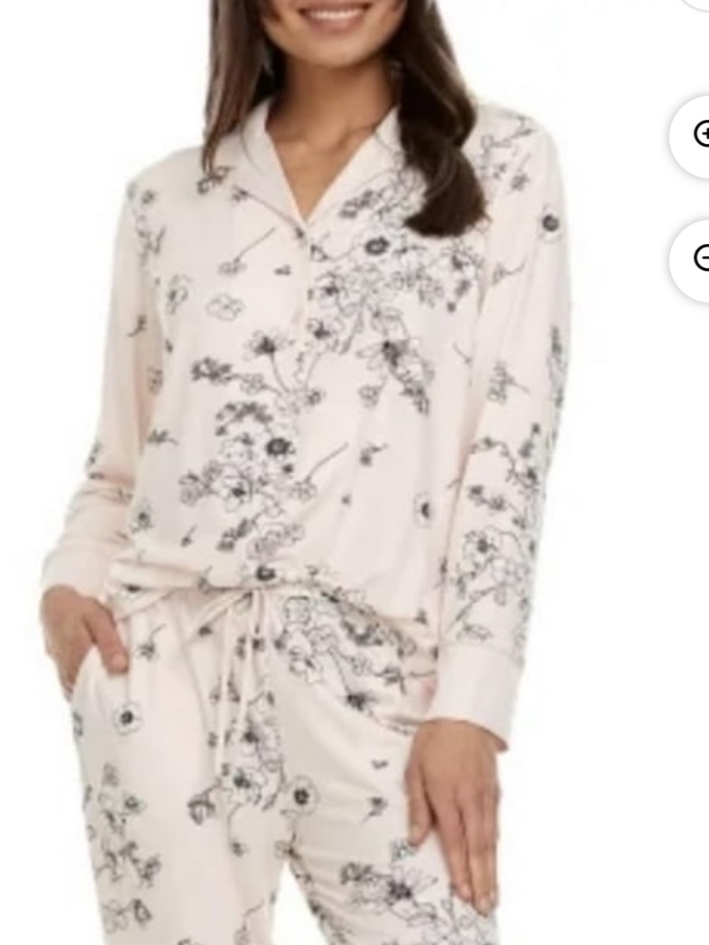 Flora Nikrooz Super Soft Satin Trim Notch Collar Pajama Top